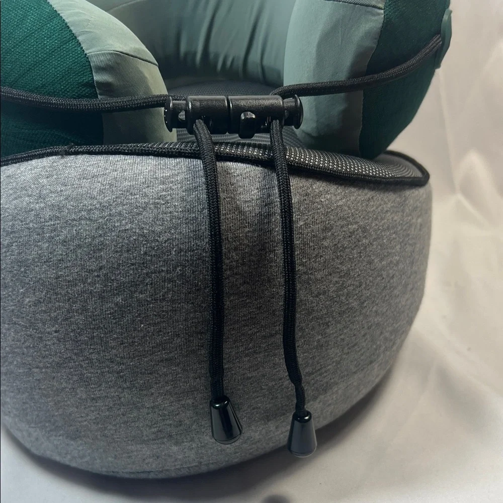 Gray and Green Travel Neck Pillow